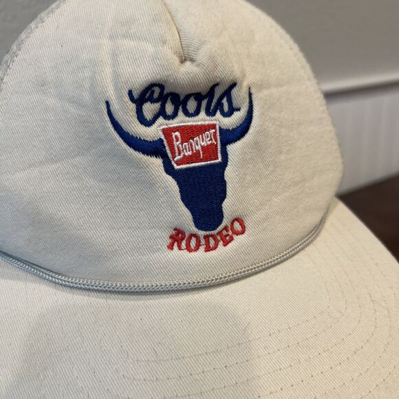 Coors RODEO Beer Banquet White Hat Cap Snapback Rope Promotional - Picture 3 of 13